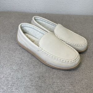 My Slippers Women 9W Moccasin Ivory My Pillow Leather Rubber Sole Cozy Comfort
